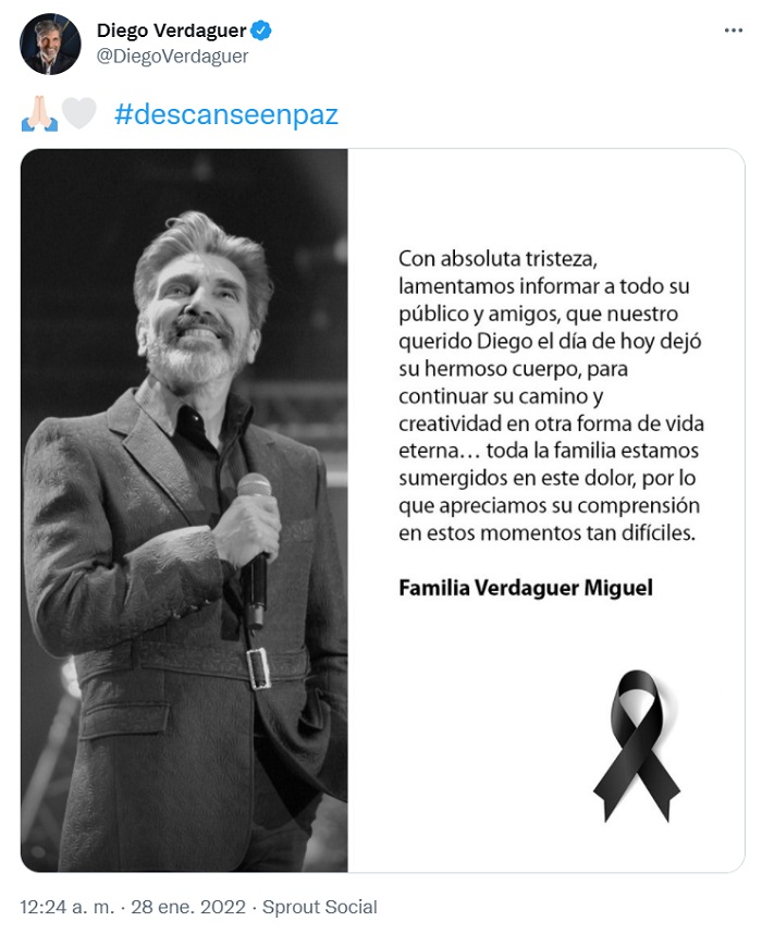 Diego Verdaguer. Muere cantante argentino por COVID-19