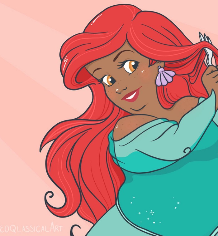Ilustradora recrea a princesas Disney en versión curvy