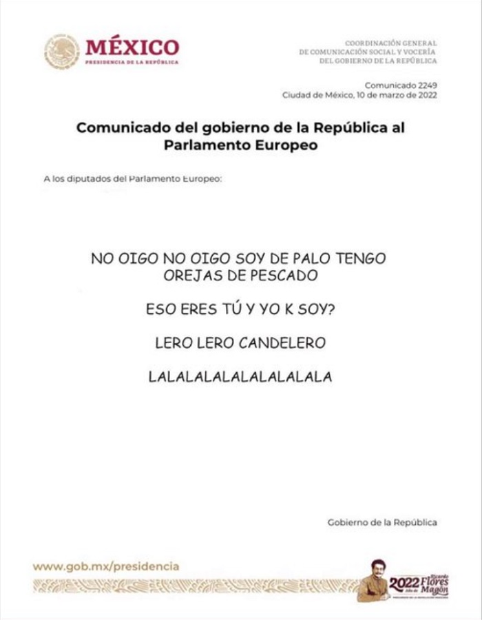 Memes de la respuesta de AMLO al Parlamento Europeo