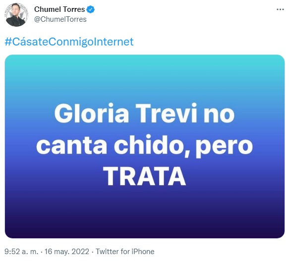 Chumel Torres hace chiste sobre Gloria Trevi