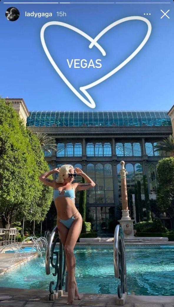 Lady Gaga en bikini de Shein. Su foto viral en Las Vegas 