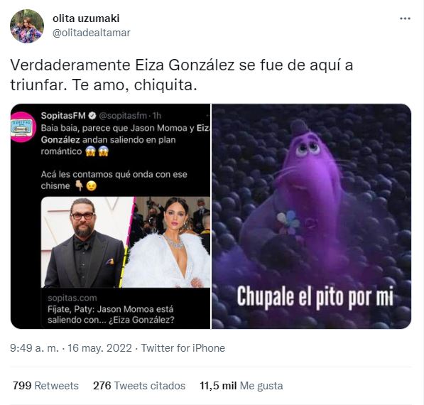 Memes es del romance entre Jason Momoa y Eiza Gonzalez