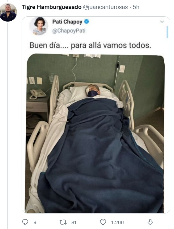 Critican a Pati Chapoy por foto de Pedro Sola en hospital
