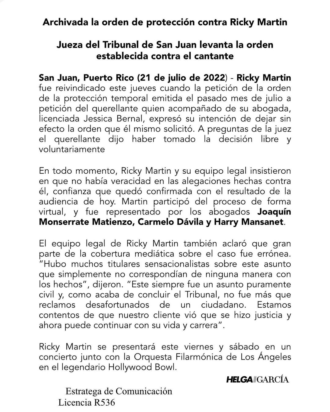 Archivan caso contra Ricky Martin