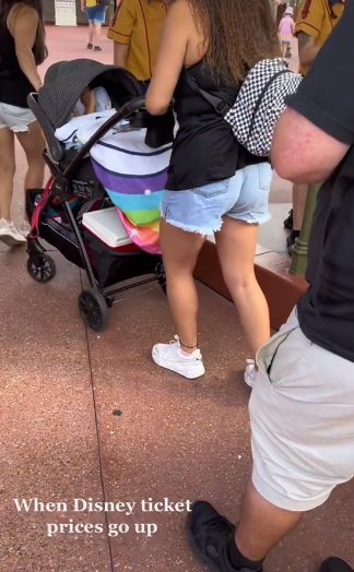 Esconden a niña en carriola para no pagar entrada a Disney