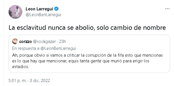 León Larregui acusa esclavitud