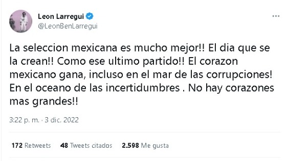 León Larregui defiende Selección Mexicana