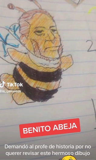 Niña dibuja a 'Benito Abeja' para una tarea y se hace viral