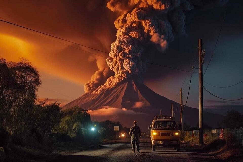 Posible erupción del Popocatépetl retratado por una IA