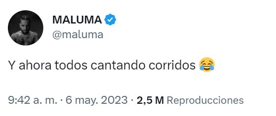 Tuit de Maluma 