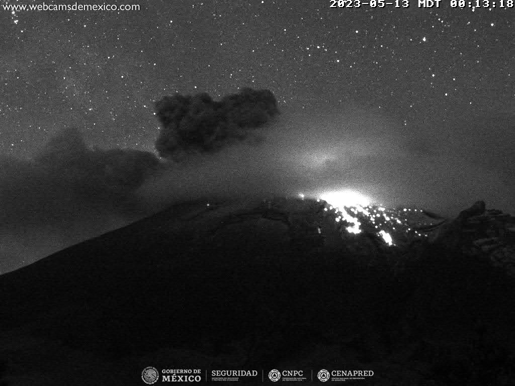 Volcán Popocatépetl al 13 de mayo del 2023