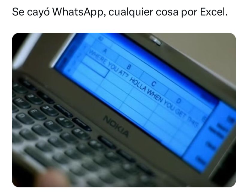 Se cayó WhatsApp, cualquier cosa por Excel