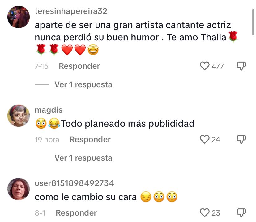 comentarios TikTok Thalía