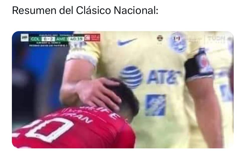 Meme sobre derrota del club Chivas