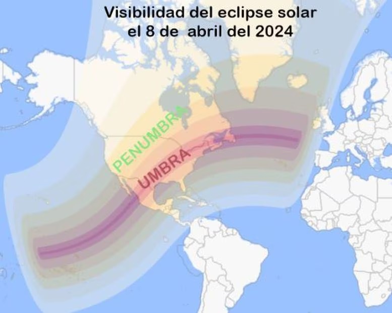 ¿En qué países se verá el eclipse total de sol?