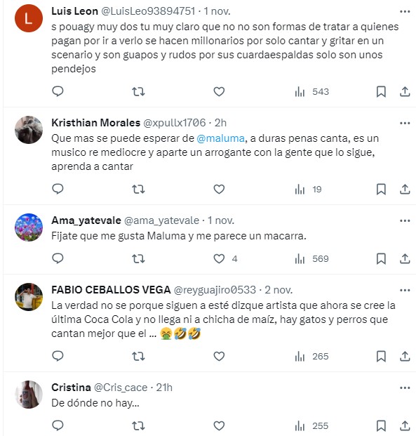 Reacciones sobre video de enojo de Maluma