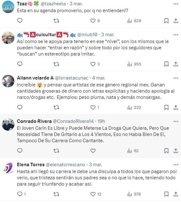 Fans critican a Carín León por consumo de drogas