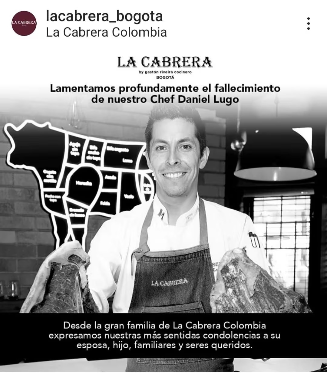 La Cabrera confirma fallecimiento de Daniel Lugo