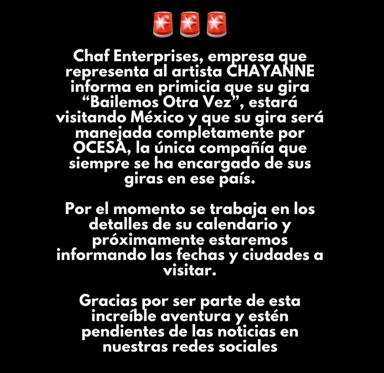 ¿Cuándo y dónde serán conciertos de Chayanne en México?