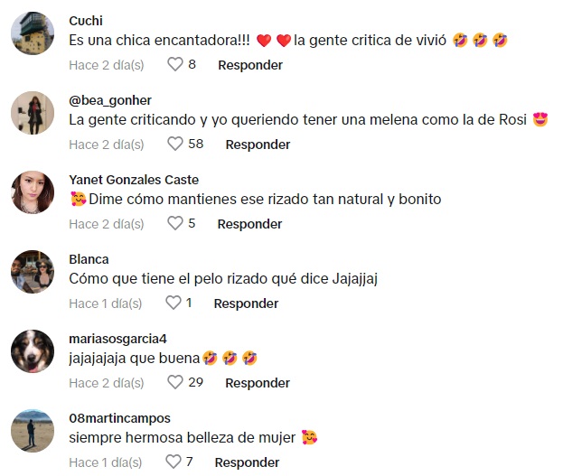 Reacciones sobre cuidado personal de Rosalía