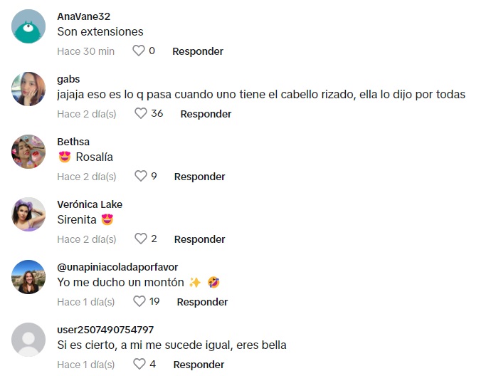 Comentarios sobre cuidado personal de Rosalía