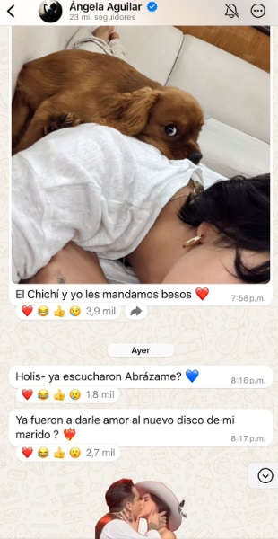 Ángela Aguilar crea canal de WhatsApp