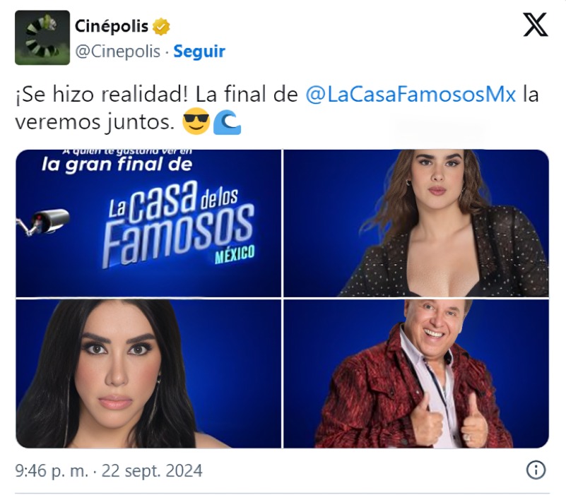 Cinépolis proyectará final de LCDFL