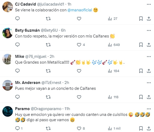 Redes hablan de presentación de Metallica