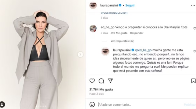 Laura Pausini habla de relación con Marilyn Cote