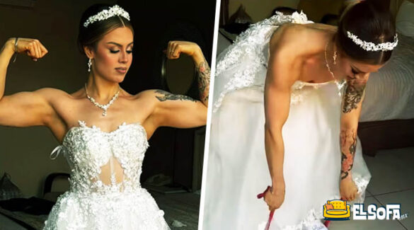 Novia hace ejercicio antes de su boda