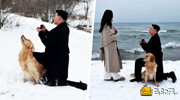 Hombre y perro hacen propuesta de matrimonio en nieve |VIDEO