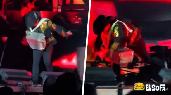 Alfredo Olivas se cae por correr como Naruto en concierto