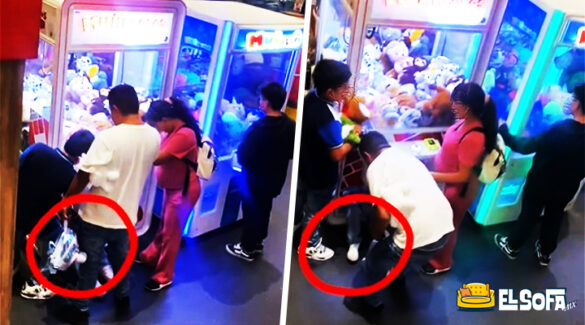Familia usa a niña para robar peluches de máquina |VIDEO