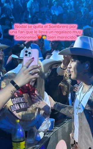 Nodal se molesta con fan porque le quitó su sombrero