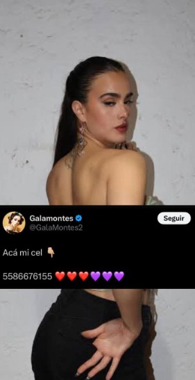 Gala Montes comparte su número telefónico en redes sociales