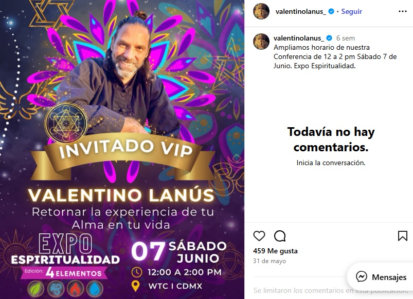 Valentino Lanús reaparece tras largo retiro de las telenovelas