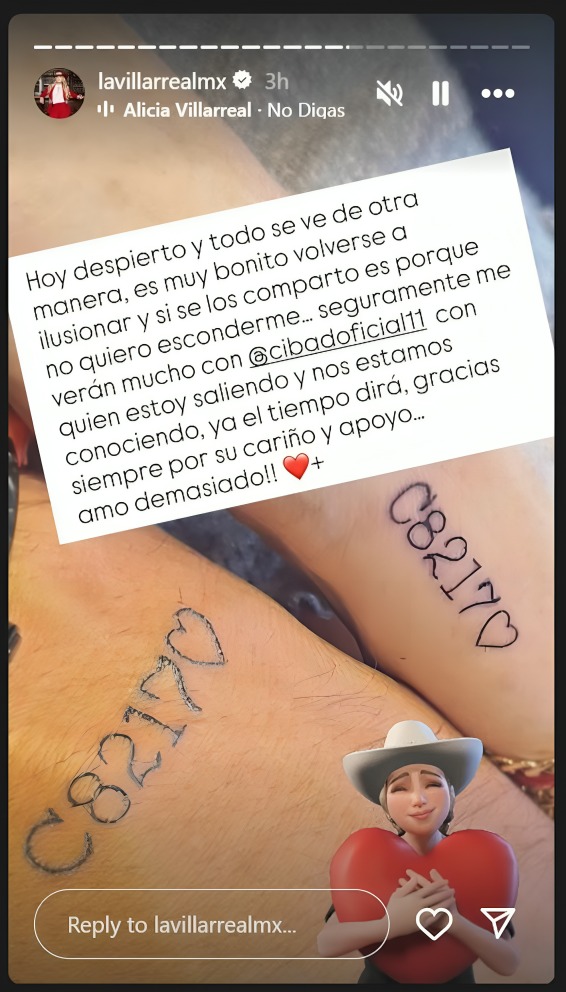 Alicia Villarreal y Cibad Hernández presumen romance