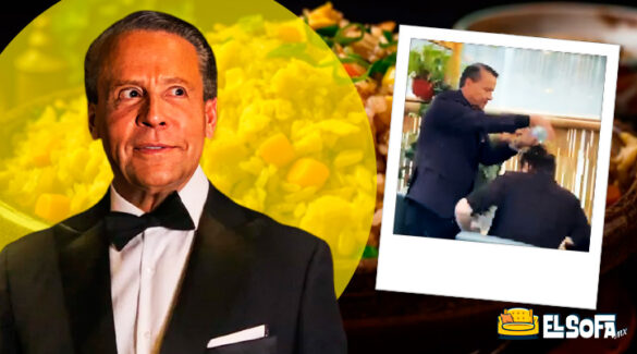 Alfredo Adame vuelve a pelear; lanza plato de arroz
