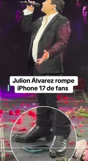 Lanzan celular a Julión Álvarez en concierto