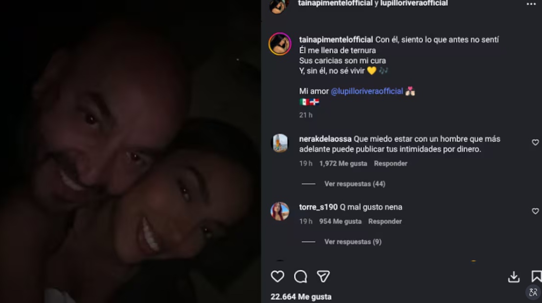 Taina Pimentel confirma relación con Lupillo Rivera