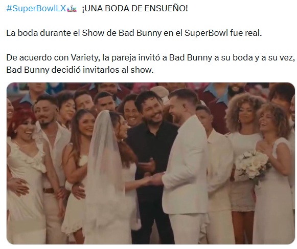 Boda real en concierto de Bad Bunny