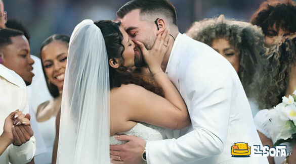 Novia que se casó durante el show de Bad Bunny en el Super Bowl rompe el silencio