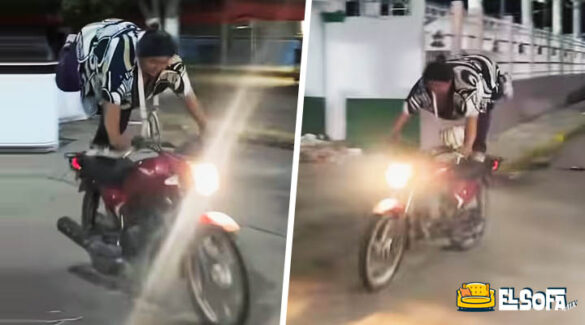 Mujer acrobacia moto