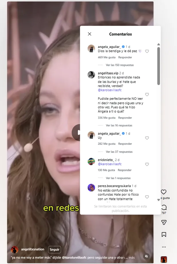 Karol Sevilla se defiende de críticas por videoclip de Ángela  